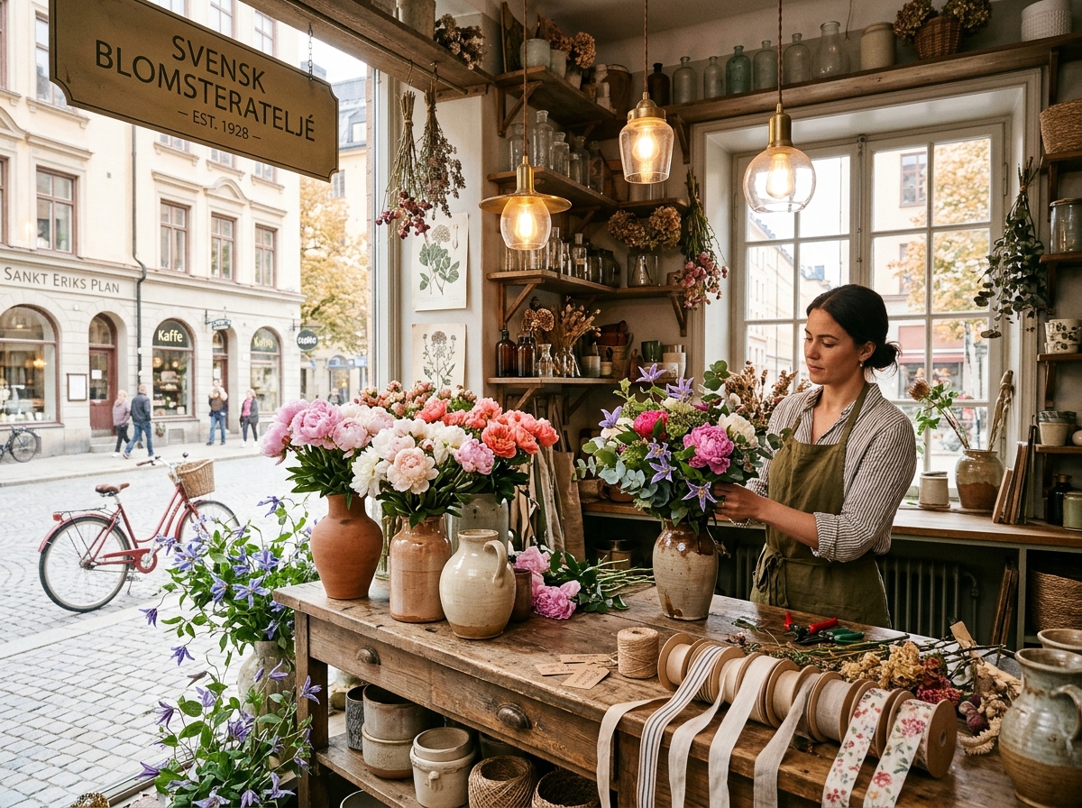 Vår blomsterateljé på Sankt Eriksgatan